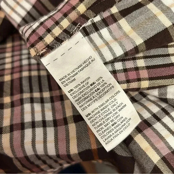 Plaid Ruffle Women's Top - Picture 6 of 11